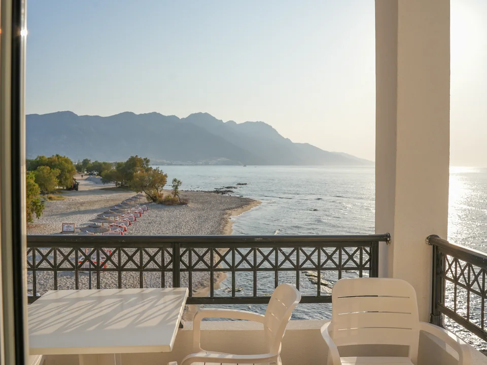 Sea view from a balcony at Ostria View, Kardamena